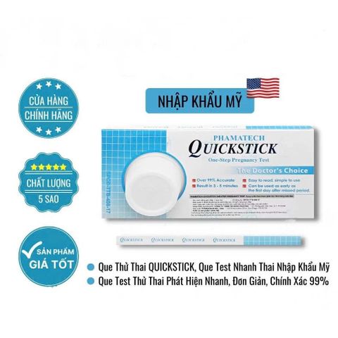 [CHÍNH HÃNG] Combo 2 test QUICKSTICK Que Thử Thai Quickstick nhập khẩu [CHE TÊN]