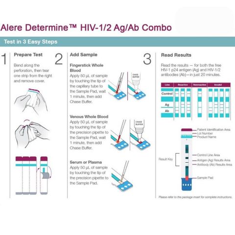 Test nhanh HIV Alere Determine Combo phát hiện sớm HIV nguyên gói 100 test