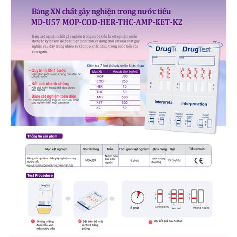 Hộp Que Test Ma Túy 7 Chân Fastep - MOP COD HER THC AMP KET K2 – Test Nhanh Nước Tiểu  (25 test- date xa)