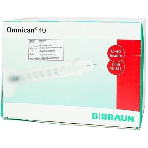 [HỘP 100] Bơm Tiêm Insulin, Kim Chích Tiểu Đường B Braun Omnican U40 | Kim đầu đỏ