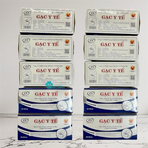 ( HOẢ TỐC HCM ) Thùng 10 hộp Gạc Y Tế 10x10x8 Lớp Đông Pha 1000 miếng (Hình 2 Con Nai) - Siêu Tiết Kiệm