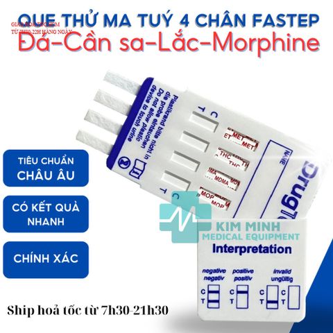(Hỏa tốc HCM-HSD 2027) Que test thử ma túy 4 chân Fastep USA (cam kết hàng chính hãng)