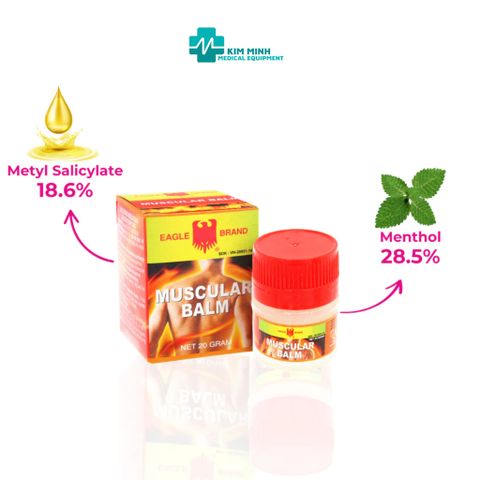 [Chính Hãng Singapore] Combo Dầu Gió Xanh Con Ó Eagle Brand 3ml và cao xoa Muscular balm 20g
