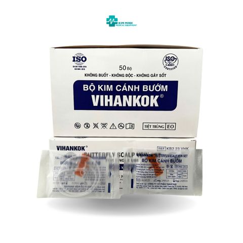 (Hỏa tốc) Bộ kim cánh bướm 23g, 25g Vihankok TANAPHAR hộp 50 chiếc dùng để tiêm, truyền dịch