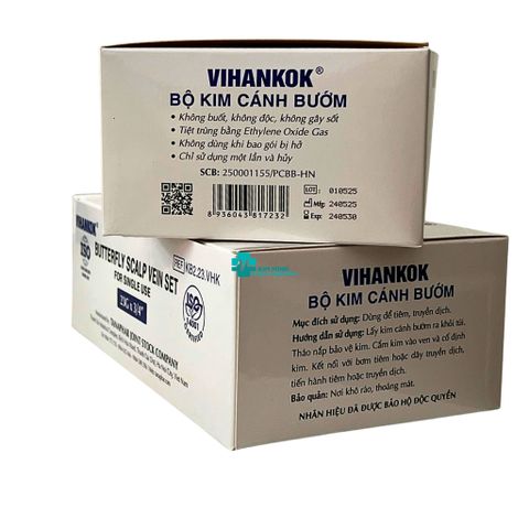 (Hỏa tốc) Bộ kim cánh bướm 23g, 25g Vihankok TANAPHAR hộp 50 chiếc dùng để tiêm, truyền dịch