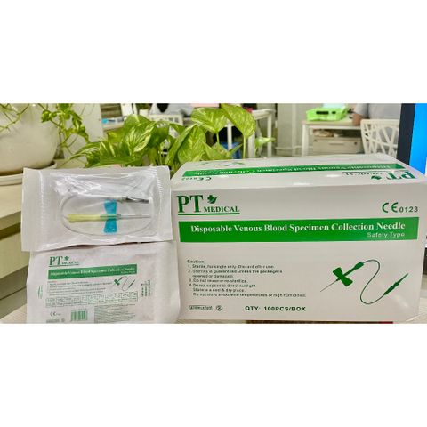 Kim lấy máu chân không có khóa an toàn PT dùng trong PRP 22G, 23G- Loại ép giấy