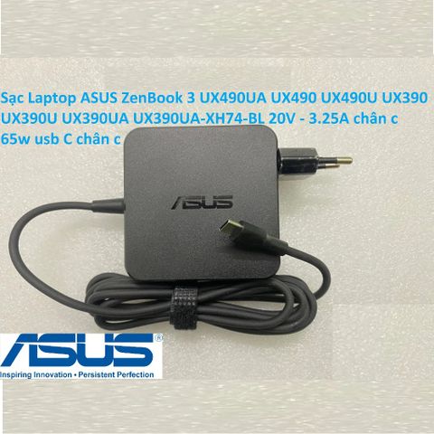 Sạc Laptop ASUS ZenBook 3 UX490UA UX490 UX490U UX390 UX390U UX390UA UX390UA-XH74-BL 20V - 3.25A - 65W Chân Type Usb C