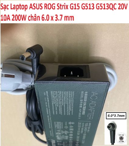 Sạc Laptop ASUS ROG Strix G15 G513 G513QC 20V 10A 200W chân 6.0 x 3.7 mm 387165