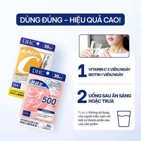 Combo DHC Biotin & Vitamin C 60 Viên 657300