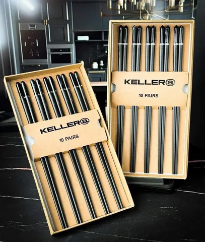 Set 10 Đôi Đũa Chuôi Đá Đen Sang Trọng - Keller@Germany Mẫu Mới T10/2025