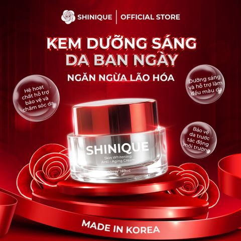 SHINIQUE Skin Whitening Anti-Aging Cream -  Kem Dưỡng Sáng Da, Cấp Ẩm với Niacinamide, Vitamin C, E, Ferulic Acid 50ml