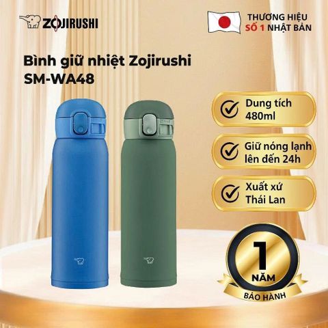 Bình giữ nhiệt Zojirushi SM-WA48, dung tích 0.48L, bảo hành 1 năm chính hãng