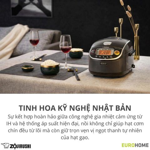 Nồi Cơm Điện Áp Suất Cao Tần Zojirushi 0.5 Lít, Bảo Hành 3 Năm Chính Hãng - NP-RLQ05-TD