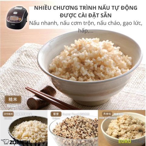Nồi Cơm Điện Áp Suất Cao Tần Zojirushi 0.5 Lít, Bảo Hành 3 Năm Chính Hãng - NP-RLQ05-TD