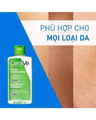 (295ml) Nước tẩy trang Cerave Micellar Cleansing Water siêu nhẹ và hydrat hóa chính hãng
