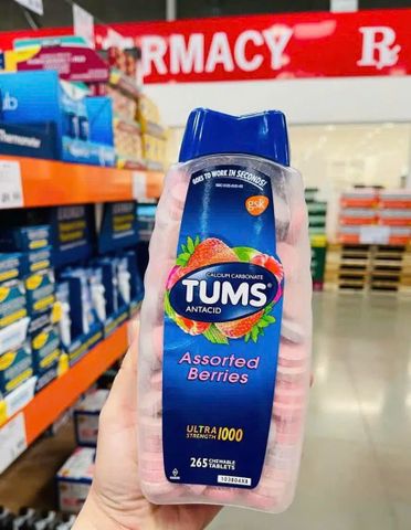 Viên Nhai Tums Antacid 265 viên - Giảm ợ nóng, ợ chua trung hoà acid, Hỗ trợ tiêu hoá
