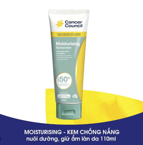 [modoria.] Kem chống nắng Moisturising Sunscreen SPF50+ Cancer Council giúp dưỡng ẩm (110ml)