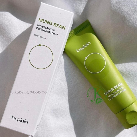 (Cao cấp) Sữa Rửa Mặt Đậu Xanh Cân Bằng Độ PH Beplain Mung Bean PH-Balanced Cleansing Foam 80ml Chính hãng
