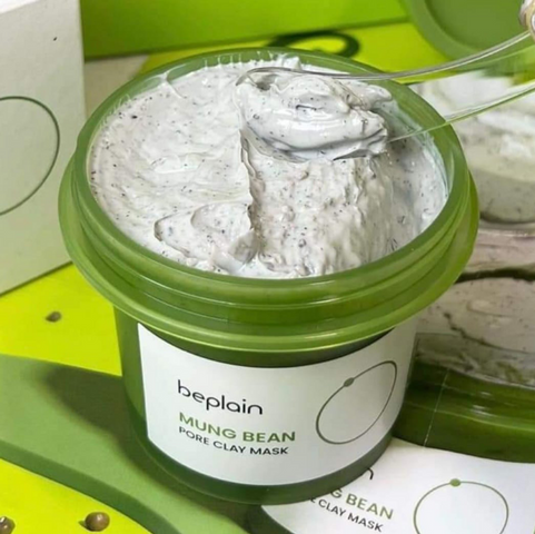(Cao cấp) Mặt Nạ Đất Sét Đậu Xanh Beplain Mung Bean Pore Clay - Giảm Mụn Đầu Đen, Chăm Sóc Da Mặt Hiệu Quả, Cho Làn Da Mịn Màng 120g Chính hãng