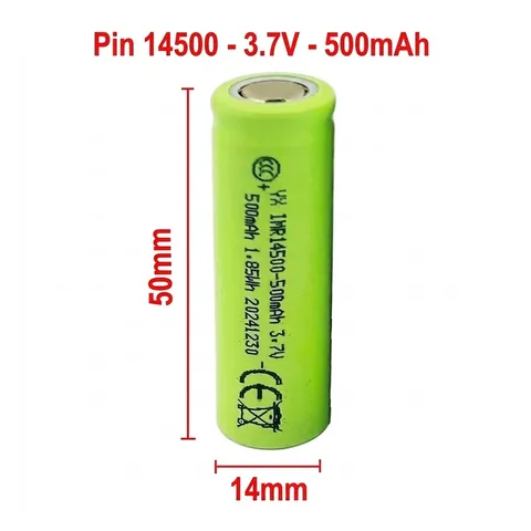 PIN MÁY CẠO RÂU 14500 3.7V 500mAh, DÙNG MÁY CẠO RÂU, TÔNG ĐƠ, MÁY TĂM NƯỚC, XE ĐỒ CHƠI 261783