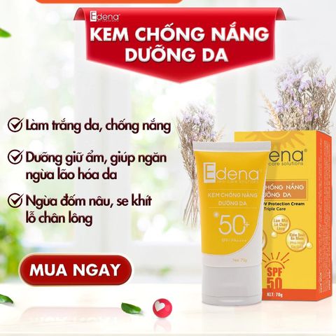 Kem chống nắng dưỡng trắng da Edena 70G