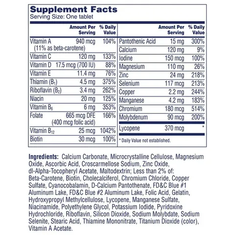 Vitamin One A Day cho Nam trên 50 Tuổi - 300 Viên Multivitamin Mỹ - Hỗ Trợ Sức Khỏe Tim Mạch và Sức Đề Kháng