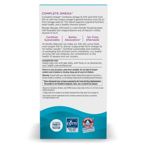 Dầu Cá Nordic Naturals Complete Omega 1360mg – Bổ Não, Tim Mạch, Đẹp Da