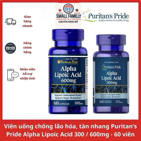 Viên uống Alpha Lipoic Acid Puritan’s Pride – Hỗ trợ chống lão hóa, làm sáng da, giảm nám