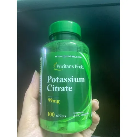 Viên uống bổ sung Kali Potassium citrate 99mg Puritans pride