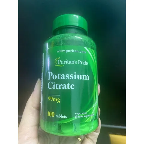 Viên uống bổ sung Kali Potassium citrate 99mg Puritans pride