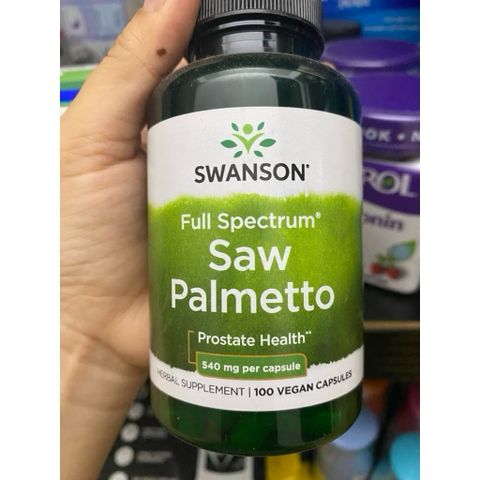 Viên uống Swanson Full Spectrum Saw Palmetto 540mg – Hỗ Trợ Sức Khỏe Tuyến Tiền Liệt
