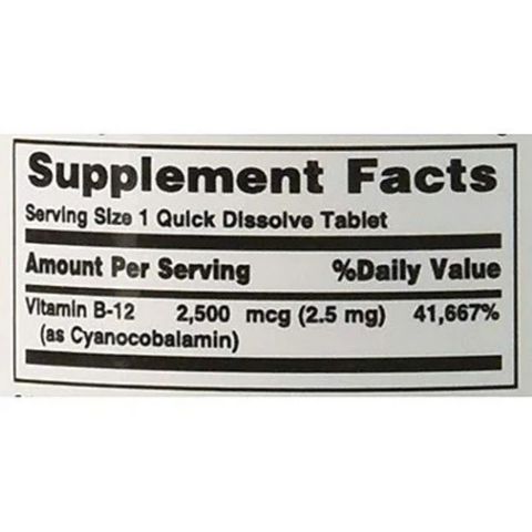 Viên bổ sung vitamin B12 Nature's Bounty2500mcg - Small Family