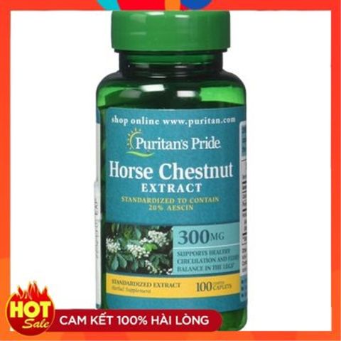 Viên uống hỗ trợ suy giãn tĩnh mạch chân Horse Chestnut 300mg Puritan's pride 100v - Small Family