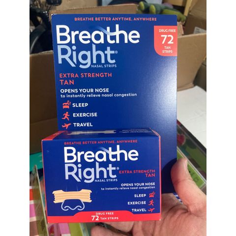 [Hàng Mỹ, Date 2029] Miếng dán mũi giảm nghẹt mũi, giảm ngáy (gáy) khi ngủ Breathe Right - Small Family
