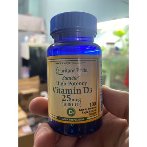 Viên uống bổ sung vitamin D3 100v puritan's Pride