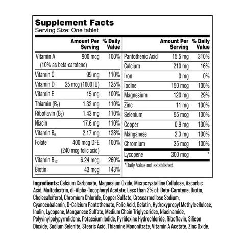 Viên uống vitamin tổng hợp One A Day Men's 300 viên - Bổ sung sức khỏe, tăng cường sinh lực cho nam giới dưới 50 tuổi