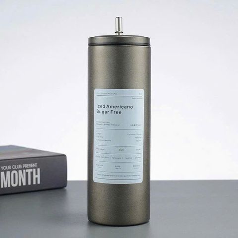 Ly Giữ Nhiệt Inox Nắp Vặn Kèm Ống Hút 600ml