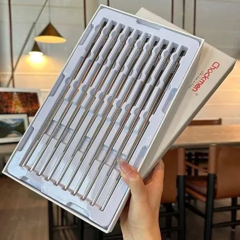 Hộp 10 đôi đũa vân đầu đũa Chockmen CKM59