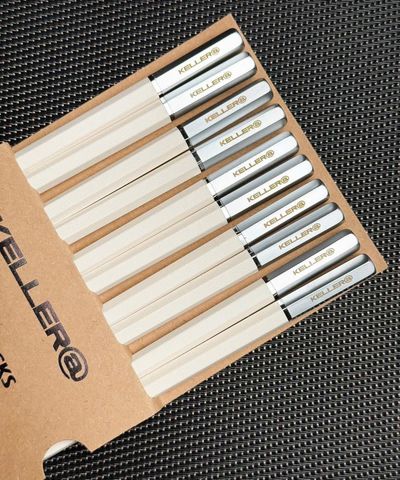 Set 10 đôi đũa chuôi bạc Keller@Germany – Mẫu mới 2025