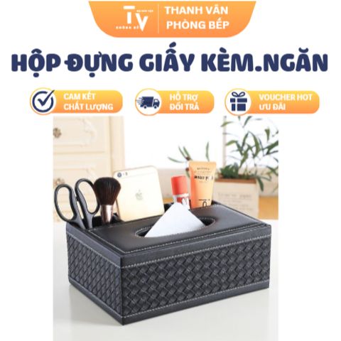 Hộp đựng giấy ăn, loại để bàn, dùng trong gia đình (TV1521)