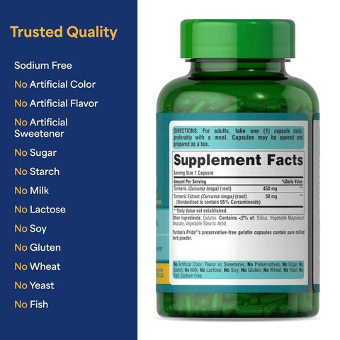 Viên tinh bột nghệ Puritan’s Pride 1000 mg của Mỹ