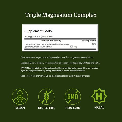 Viên bổ sung magie Swanson Triple Magnesium Complex 400mg - Hỗ trợ tốt cho hệ tim mạch được khỏe mạnh và ngừa tai biến