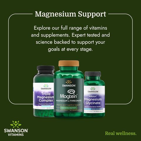 Viên bổ sung magie Swanson Triple Magnesium Complex 400mg - Hỗ trợ tốt cho hệ tim mạch được khỏe mạnh và ngừa tai biến