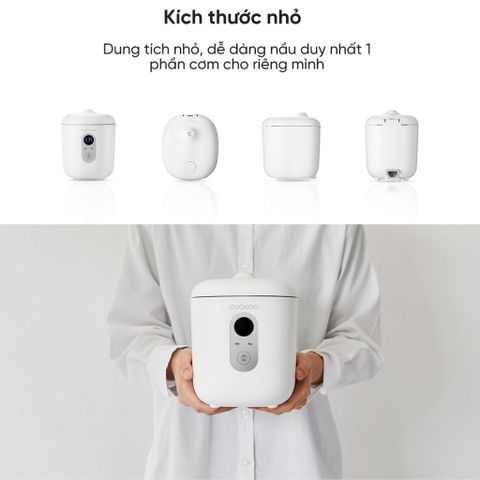 Nồi Cơm Điện Mini Cuckoo CR-0255MW Chính Hãng Hàn Quốc - Dung Tích 0.36L, Tiết Kiệm Điện Cho 1-2 Người, Đa Năng Tiện Lợi