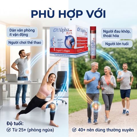 CH Alpha Plus 30 Ống Collagen Peptides Vitamin C Rosehip Hỗ Trợ Bổ Sung Dưỡng Chất Cho Sụn Khớp