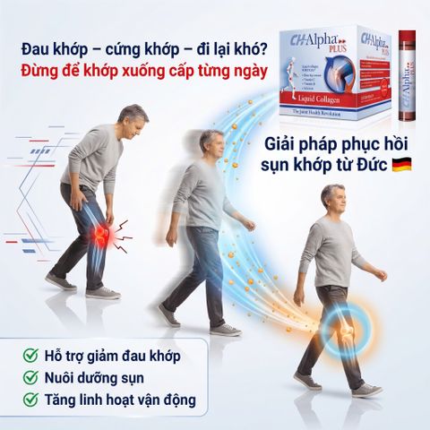 CH Alpha Plus 30 Ống Collagen Peptides Vitamin C Rosehip Hỗ Trợ Bổ Sung Dưỡng Chất Cho Sụn Khớp