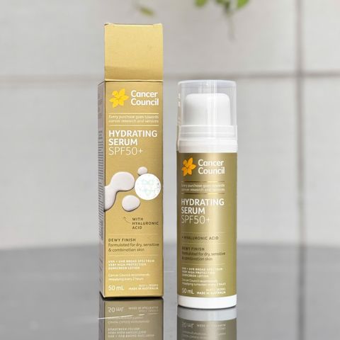 Serum Chống Nắng Cancer Council Hydrating Serum SPF50+ 50ml Cấp Ẩm Siêu Nhẹ Không Bí Da
