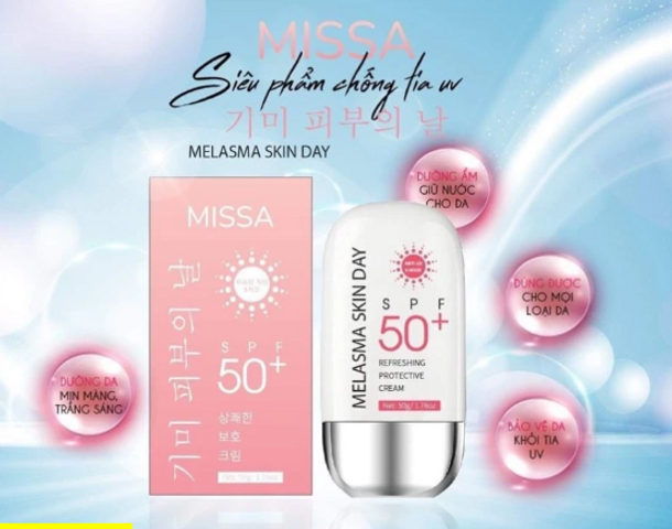 Kem chống nắng MISSA Hồng Nâng Tone SPF 50+ PA ++++