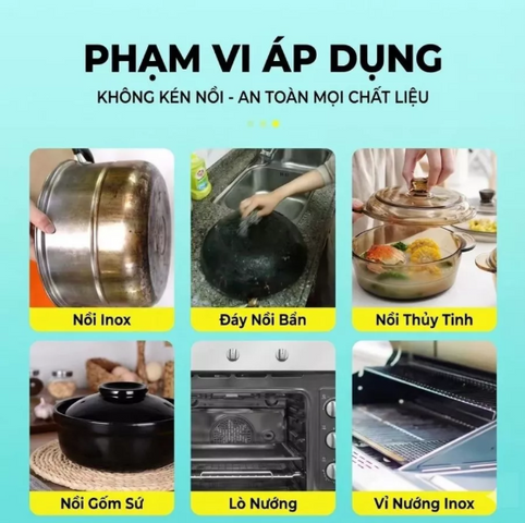 Gel Tẩy Rửa Xoong Nồi Chảo Đa Năng Siêu Tẩy Dầu Mỡ Nhà Bếp Làm Sạch Bong Vết Cháy Đen Cứng Đầu Không Hại Bề Mặt Dụng Cụ