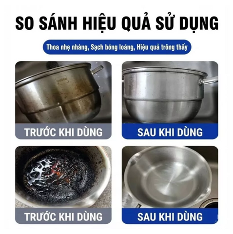 Gel Tẩy Rửa Xoong Nồi Chảo Đa Năng Siêu Tẩy Dầu Mỡ Nhà Bếp Làm Sạch Bong Vết Cháy Đen Cứng Đầu Không Hại Bề Mặt Dụng Cụ